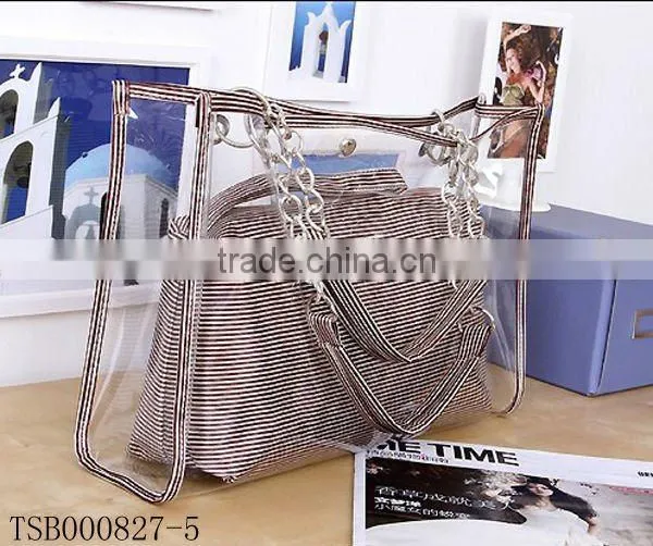 hot sale fashion transparent beach bag