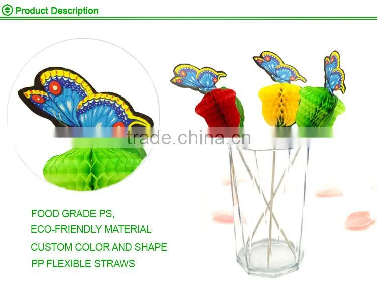 100mm Honeycomb peacock design party cocktail decorative pick for food