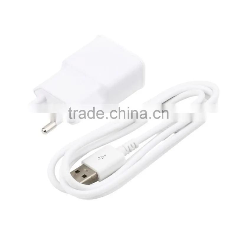 EU Plug Wall Charger + USB Data Cable for SamSung Galaxy Note2 II N7100 S4 S3 Wholesale
