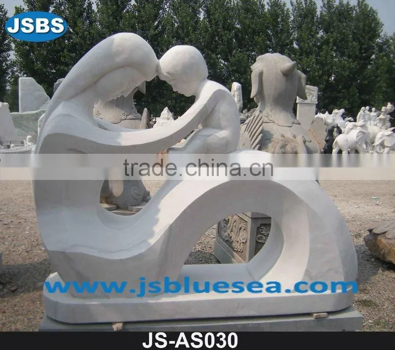 Black marble abstract carving for garden decoration