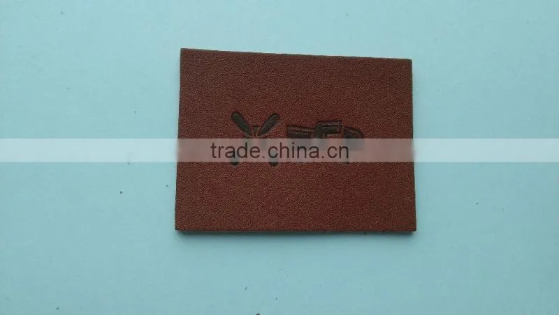 factory custom embossed leather patch for jeans