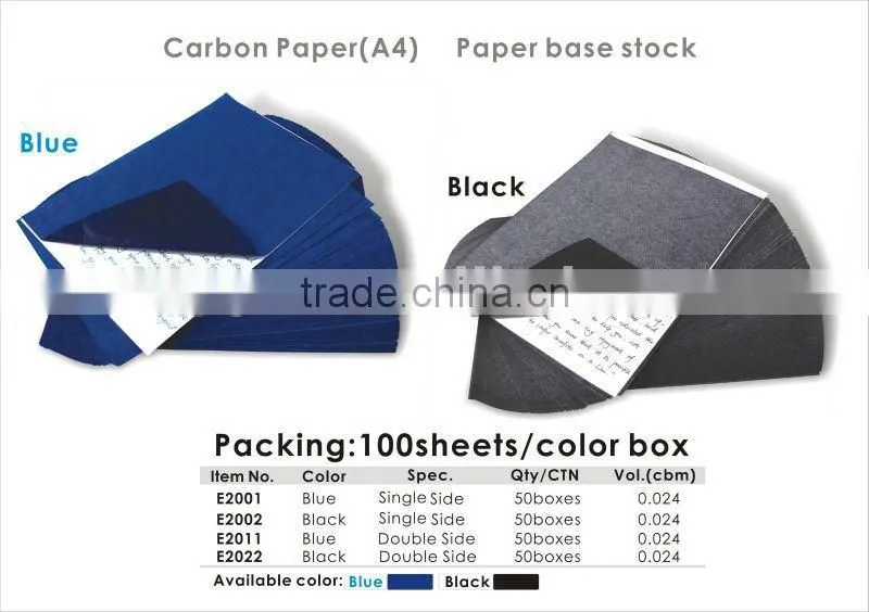 Single/Double Size Paper Base Stock Blue High Quality Carbon Paper