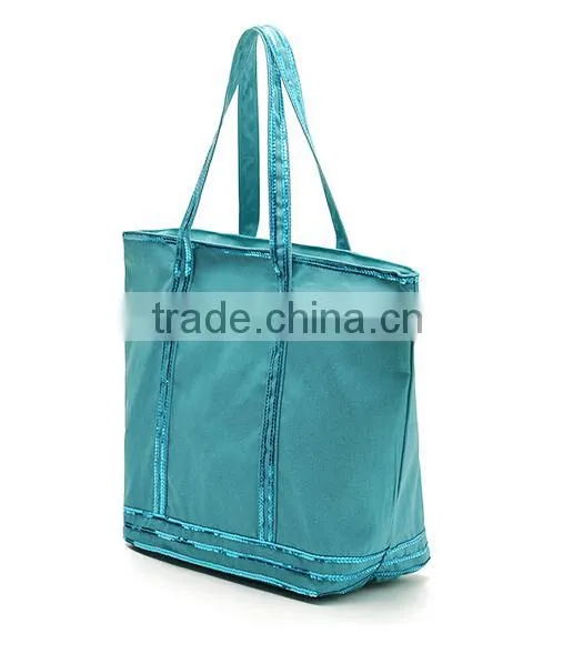 Personalized designer high quality sequins linen beach bag