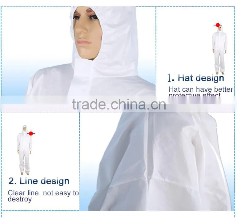 Hospital non-woven disposable coverall white
