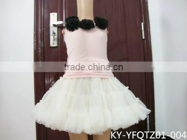 Wholesala Baby Gift Set tulle ruffle puffy skirt girls shirt and Pettiskirt sets