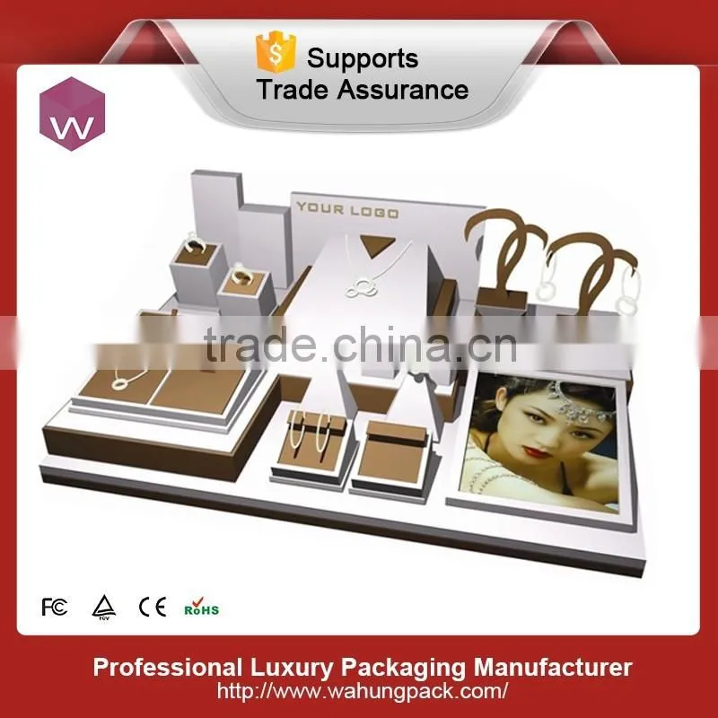 Gray Finishing Wooden Case Display For Jewellery Shop Window