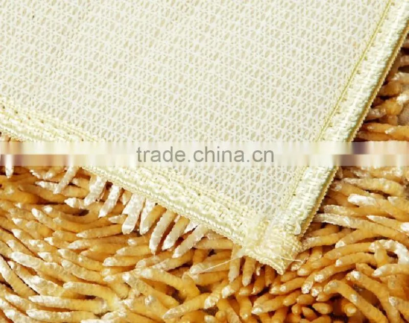 floor mat polyester shiny shaggy rugs with anti-slip base