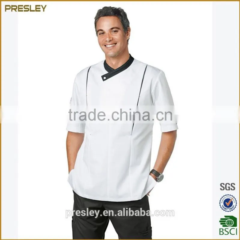Chef Coat Uniform Oil Resistance Knotted Cloth Buttons 100% Cotton Cook Uniform