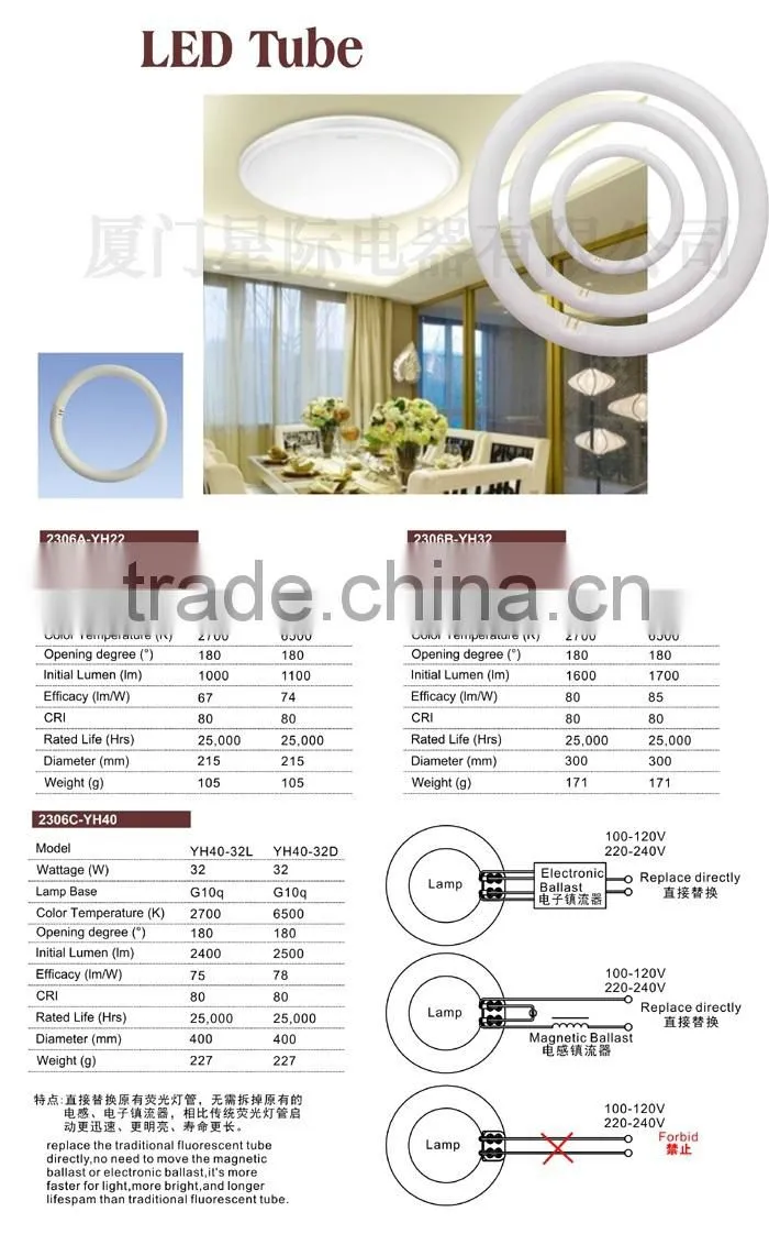led circuit tube g10q, 15w 20w 32w,215mm 300mm 400mm