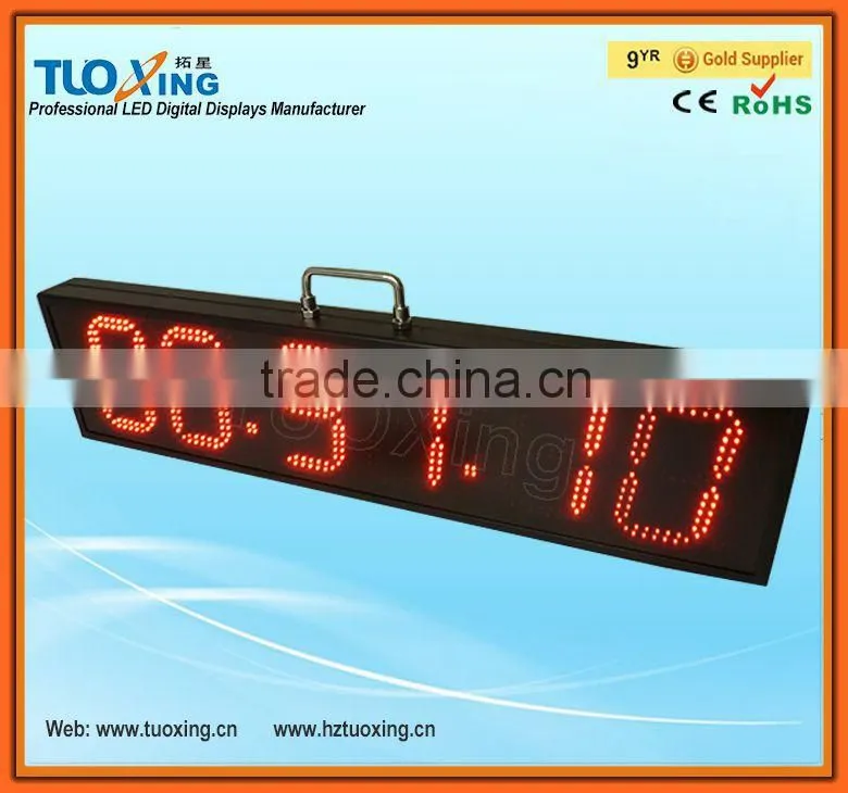 High quality 6 inch 6 digits led hourglass glass sand timer
