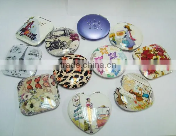 Printed Metal Pocket Mirror Square Cosmetic mirror/Make-up Mirror/Compact Mirror in Aluminium
