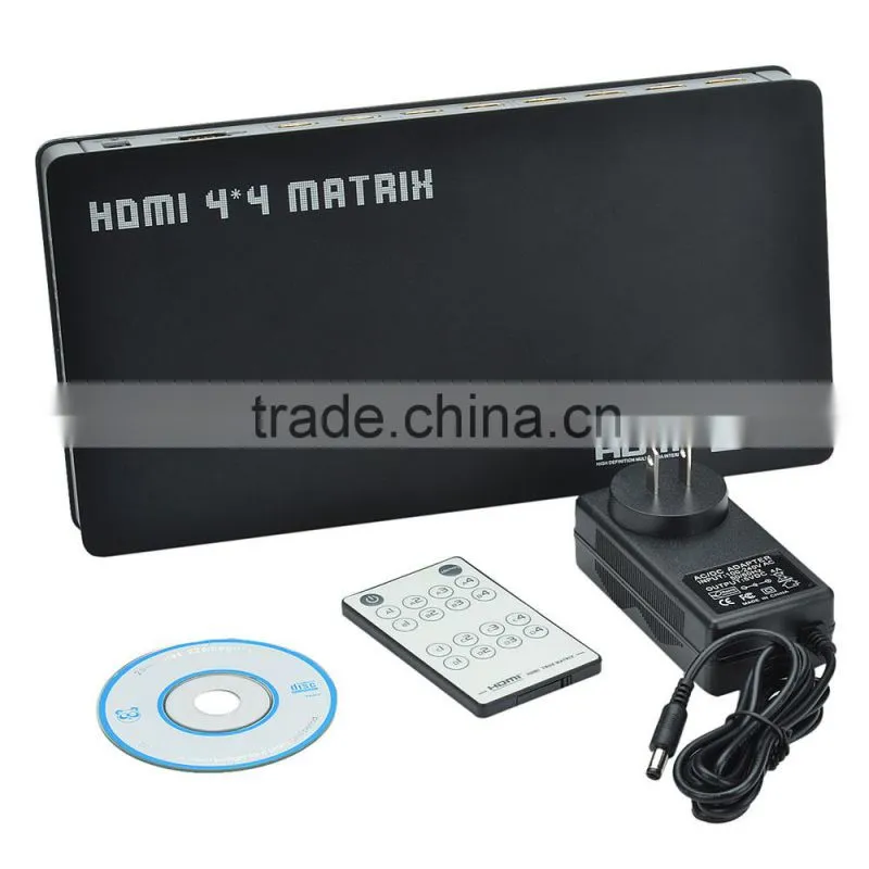 ultra hd 4k2k 2160p 4-input 4-output hdmi v1.4 hdmi matrix 4x4/ remote control via rs232/us plug