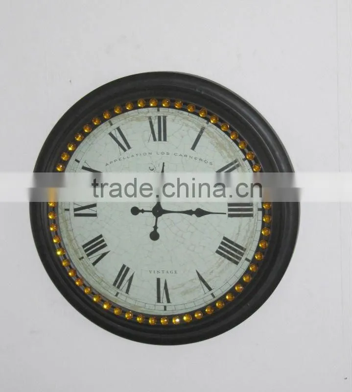 100728EA-Acrylic Diamond Metal Wall Clock