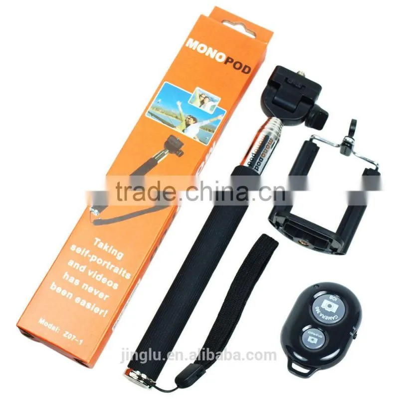 Aluminum Material and Mini Tripod / Lightweight Type selfie stick with bluetooth shutter button