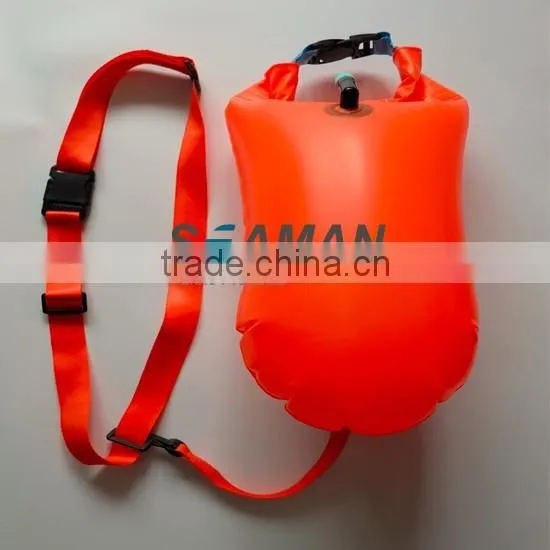 light and visible Swim Buoy Inflatable Drybag Float for Open Water Swimmers and Triathletes