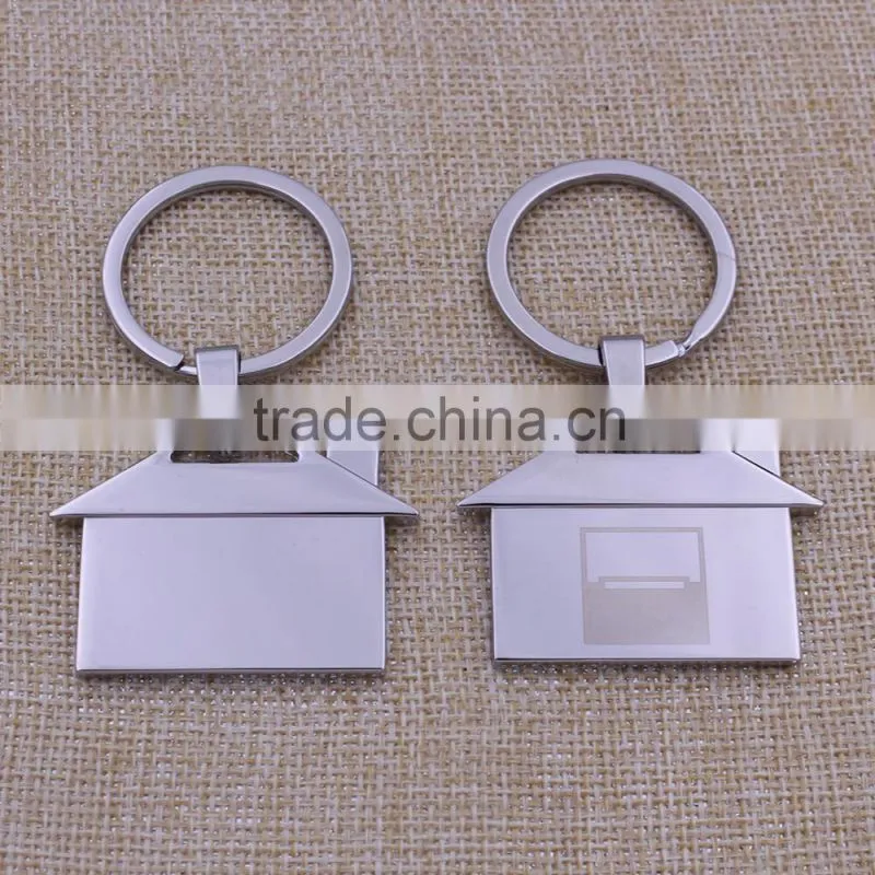 Promotion gifts custom logo metal house shape keyring