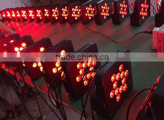 Excellent quality hot-sale 12*15w rgbwa+uv 6 in 1 flat led par 64 stage lights