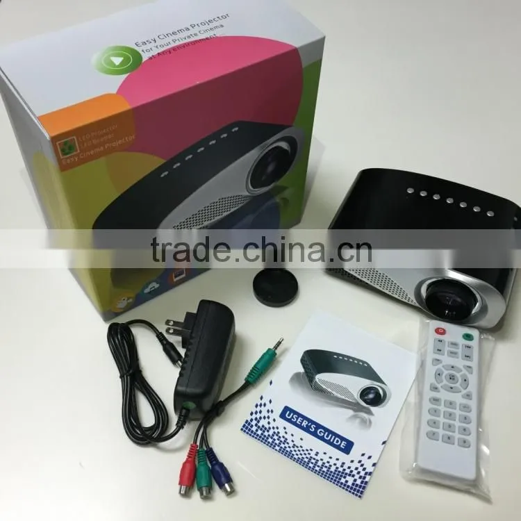 New!! wholesale Mini Portable LED Digital Projector Portable Home Theater LED LCD Projector White Digital Projector TV USB VGA
