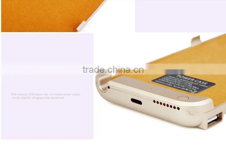 2016 New Arrival External Battery Case for iPhone 6s/6plus , For iPhone Power Bank Case 5800mAh Li-Polymer Battery Factory