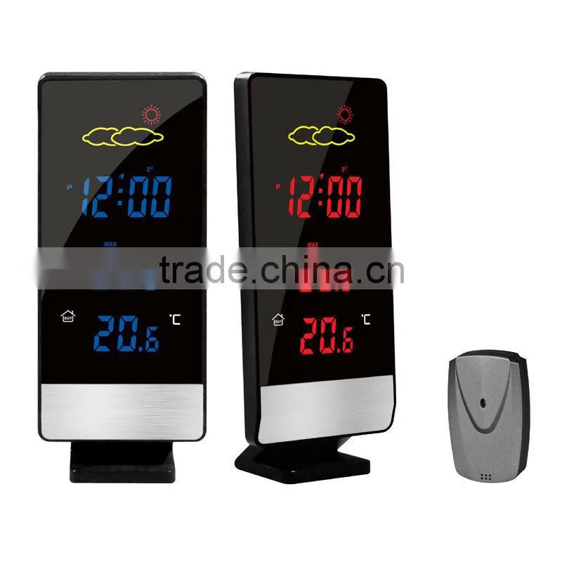 Red LED digital alarm clock with weather forecast S631B meet CE and RoHS