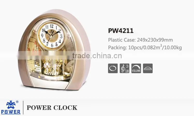 Quartz table clock with rotating pendulum and music Exquisite workmanship PW4211