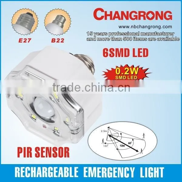 plastic PIR sensor rechargeable led light led bulb for emergency