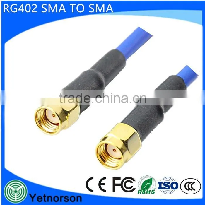 SMA plug connector jumper cable with RG402 cable SMA male R/A solder for RG402 cable assembly