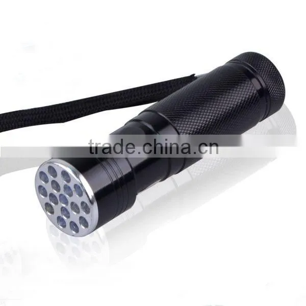Aluminum 16 led uv flashlight for fluorescence detection