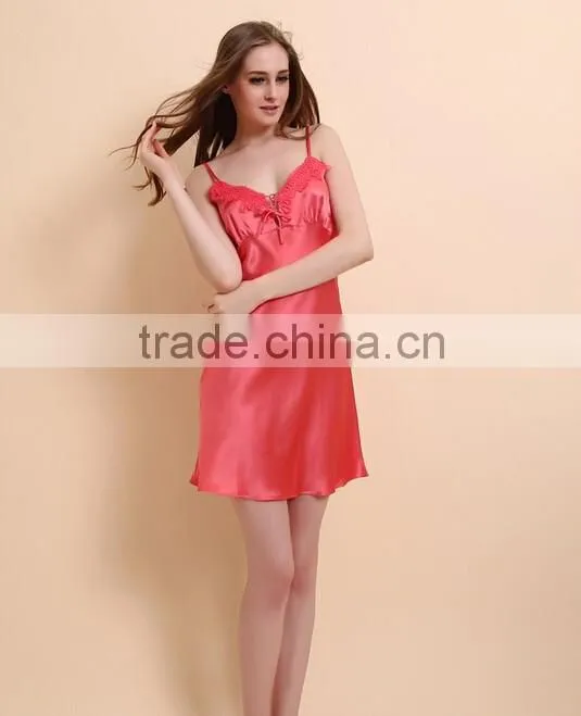 2015 newest style fashion 100% sexy silk nightwear women wholesale china