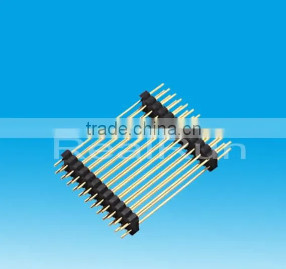 Hot Sale connector, 2.54mm pitch Double Row DIP Round Pin Header