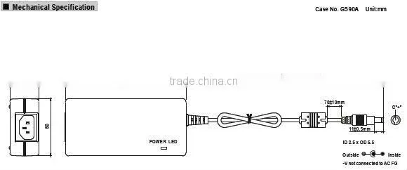 Meanwell 90W AC-DC Single Output Desktop 12v switching power supply/dc switch power supply