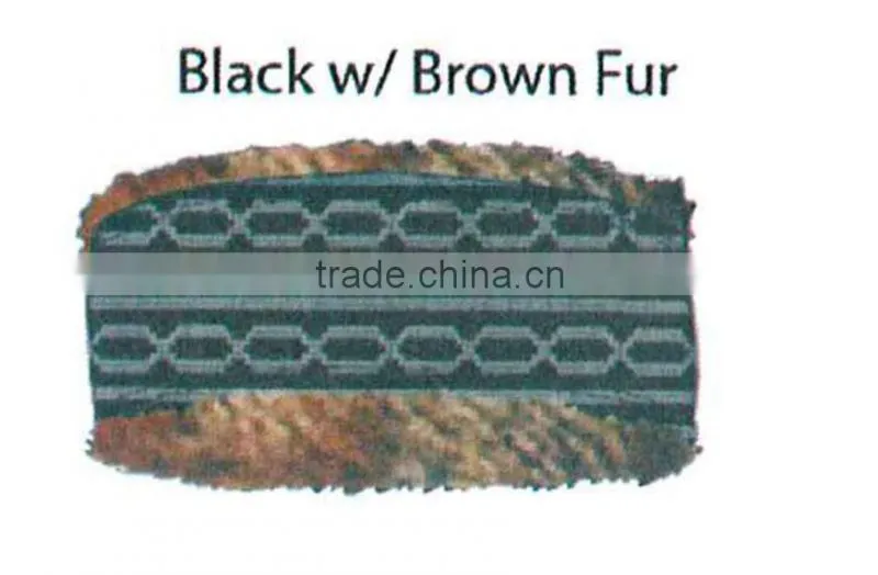 Fashion Winter promotional customized girl's jacquard acrylic knitted headband collection with faux fur lining