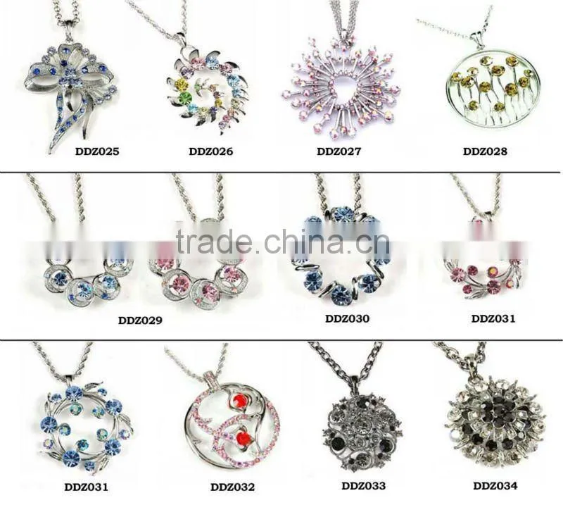 2012 Fashion Imitation Jewelry Blue Rhinestone Crystal Necklace,Rhinestone Necklace
