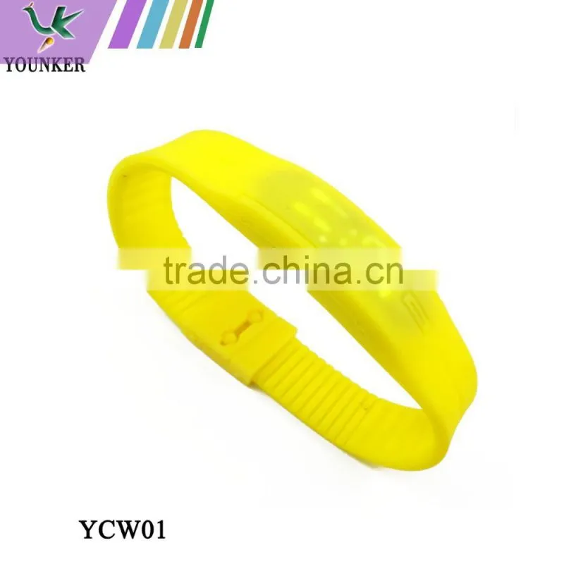2015 Hot Sale Touch Screen LED Silicone Watch, Unisex Slim LED Silicone Band Sport Watch