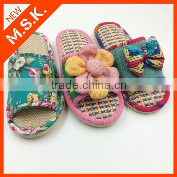 Breathable open toe bowknot lady slipper