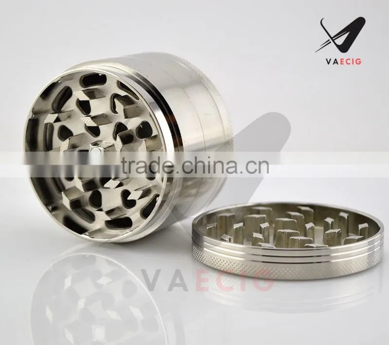 Hottest smoking herb grinder wholesale CNC teeth 63mm 4 parts high quality zinc alloy herb grinder free LOGO in shock