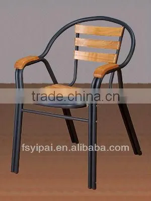 stackable aluminum frame wood dining chair (YC050)