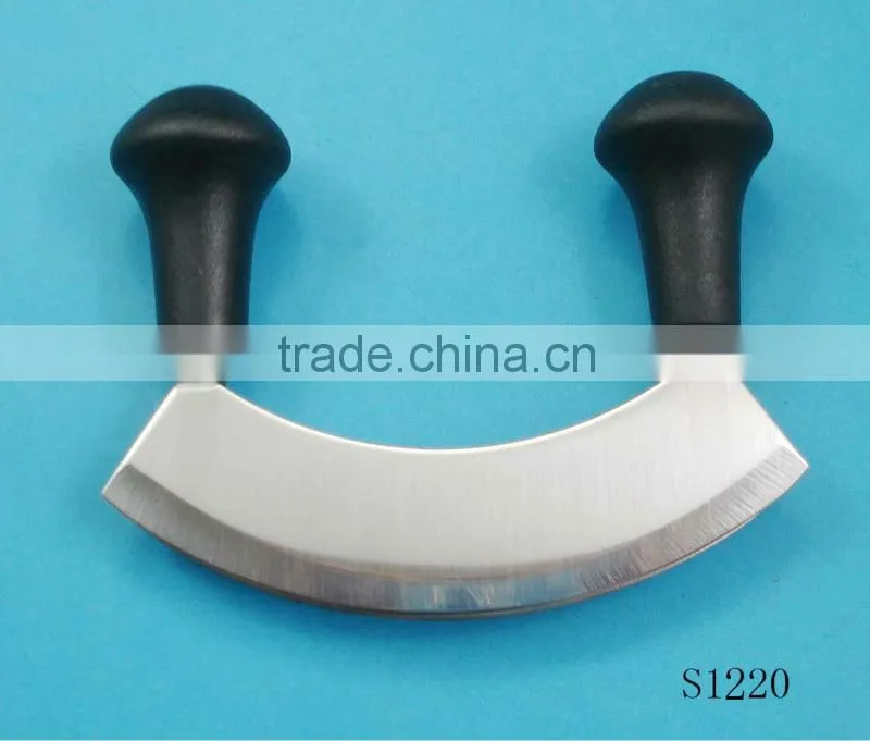 mincing knife with cutting board