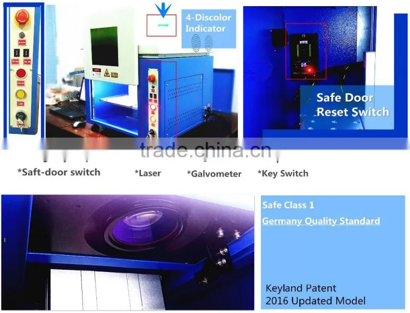 Keyland 10W 20W 30W 50W Fiber Laser Marking Machine with Protective Cover