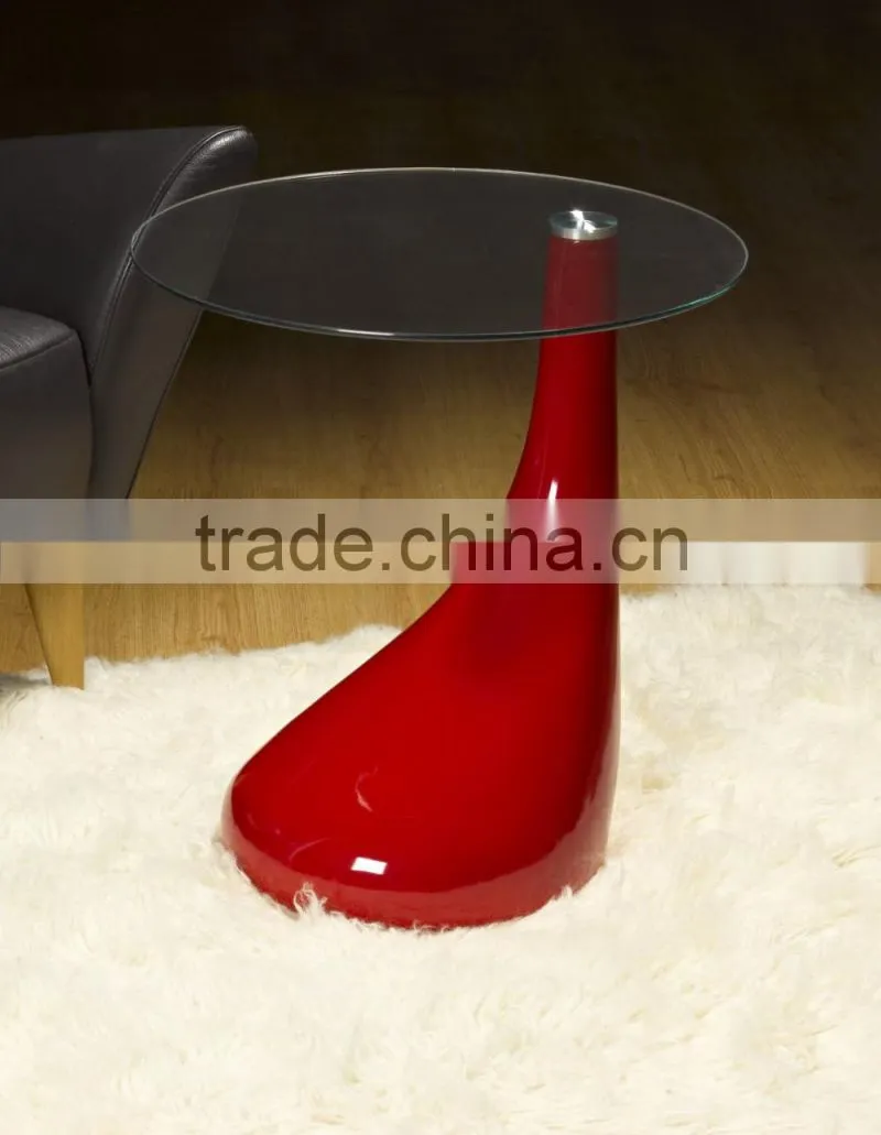 Cheap Glass top teardrop side coffee table