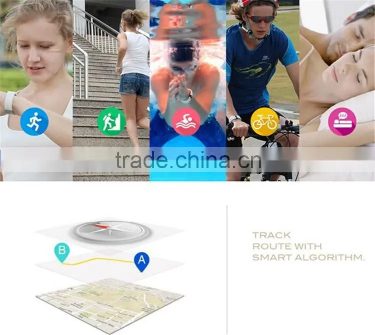 Intelligent bracelet for sports fitness tracking pedometer GPS tracking