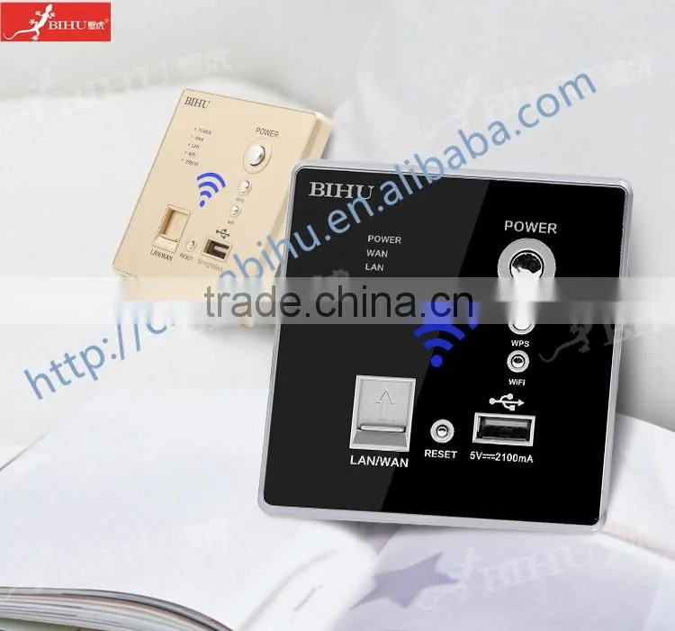 new design wholesale wireless wall mount WIFI and USB socket AP router 300Mbps