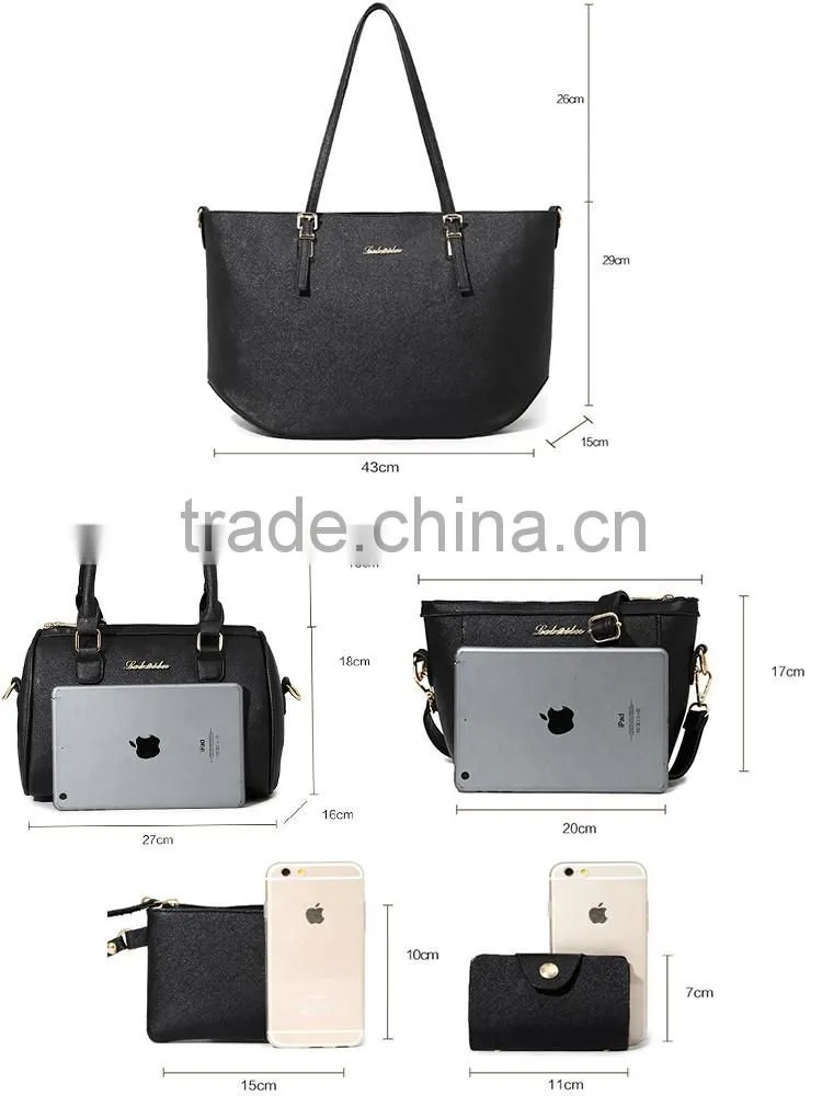 Woman Fashion 2016 5 Pieces Leather Tote Bag High End Handbag