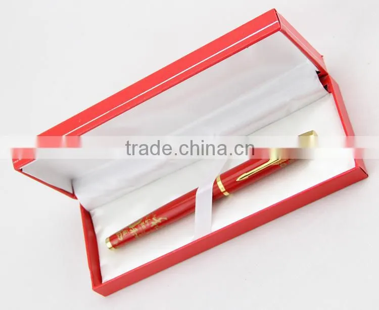 fancy red hot sale gift paper box ceramic pen