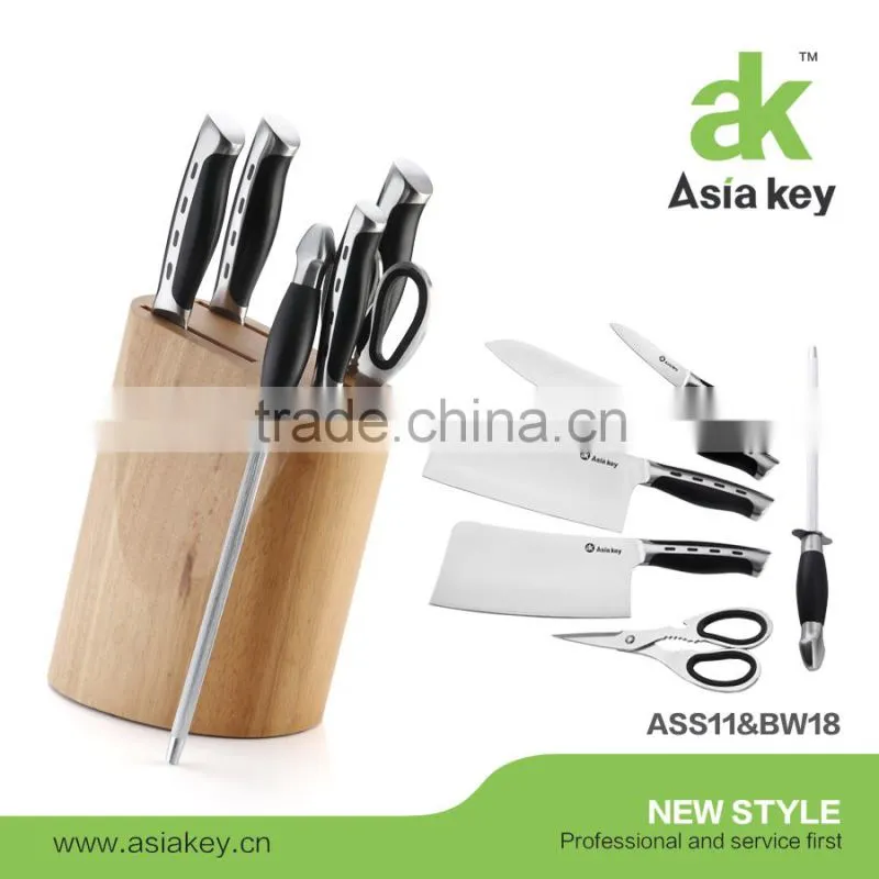 Black handle exclusive line knife set 7pcs kitchen knife set