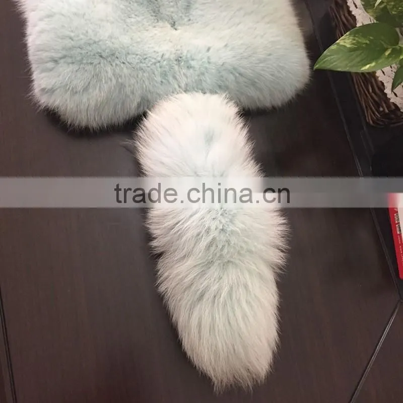 Hot sale Luxury Genuine Fox Fur Block color Fur Shawl