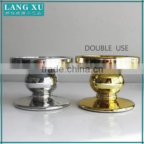 silver and gold bead pillar candle holders wholesale