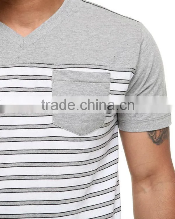 Hot sales mens stripes vneck tops