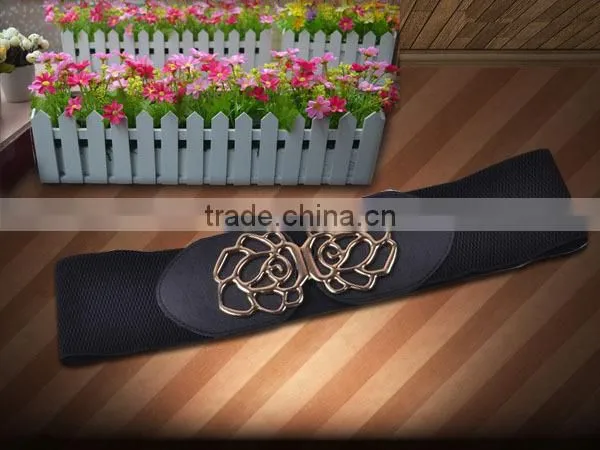All Match Flower Buckle Ladys Belt Fashion Western Stretch Waist Belt