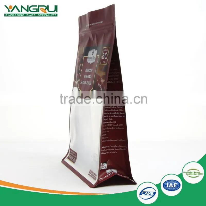 Huizhou factory customized plastic zipper stand up pouch with widow